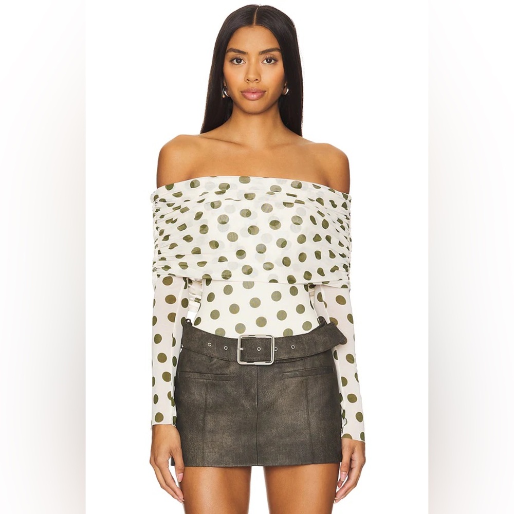 AFRM Maxine Bodysuit in Birch Dot